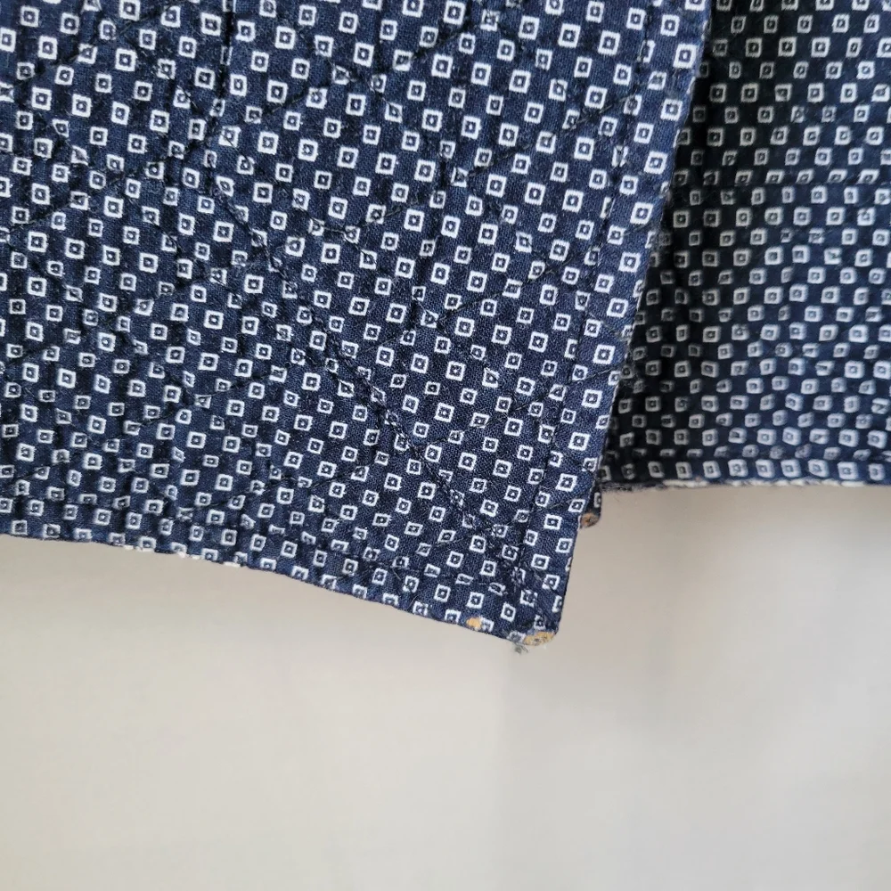 6 Vera Bradley Vintage Blue Coin Leaf Print Quilted Reversible Table Placemats